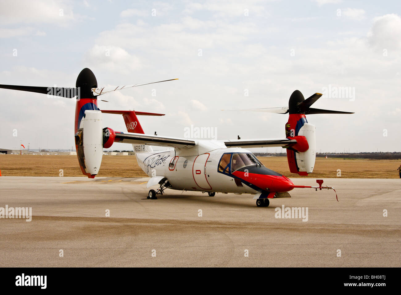 The Bell-Agusta Model BA609 executive tilt-rotor aircraft prototype at the Bell XworX Center in Arlington, Texas Stock Photo