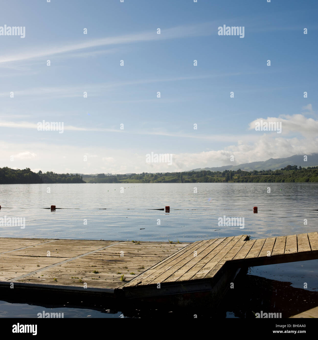 Floating Jetty Or Gangplank On Lake Karipiro New Zealand Stock Photo Alamy