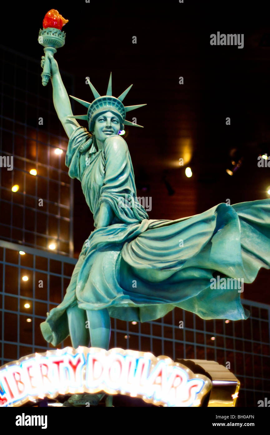 A Statue of Liberty display in the New York New York Casino in Las Vegas. Stock Photo
