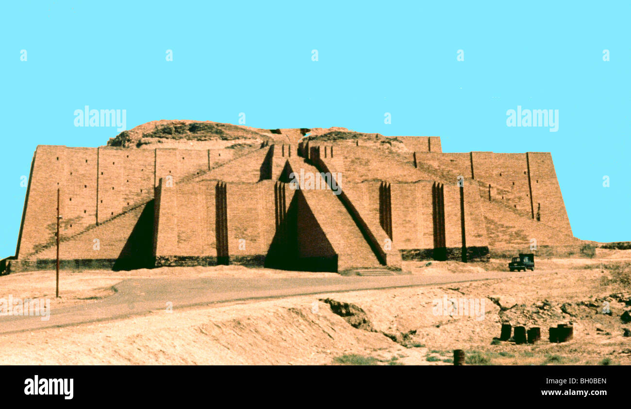 The famous ziggurat of Ur in Iraq Stock Photo