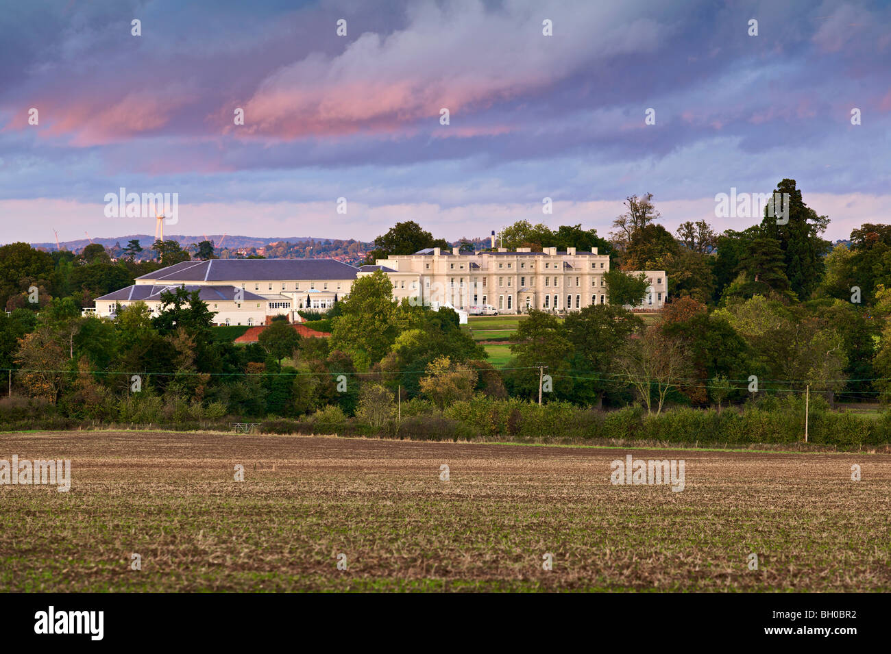 Wokefield House with GreenPark turbine in background, Stratfield