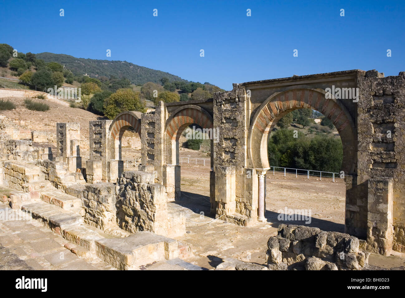 Cordoba, Spain. The Great Portico at Medina Azahara or Madinat al Zahra palace city. Stock Photo