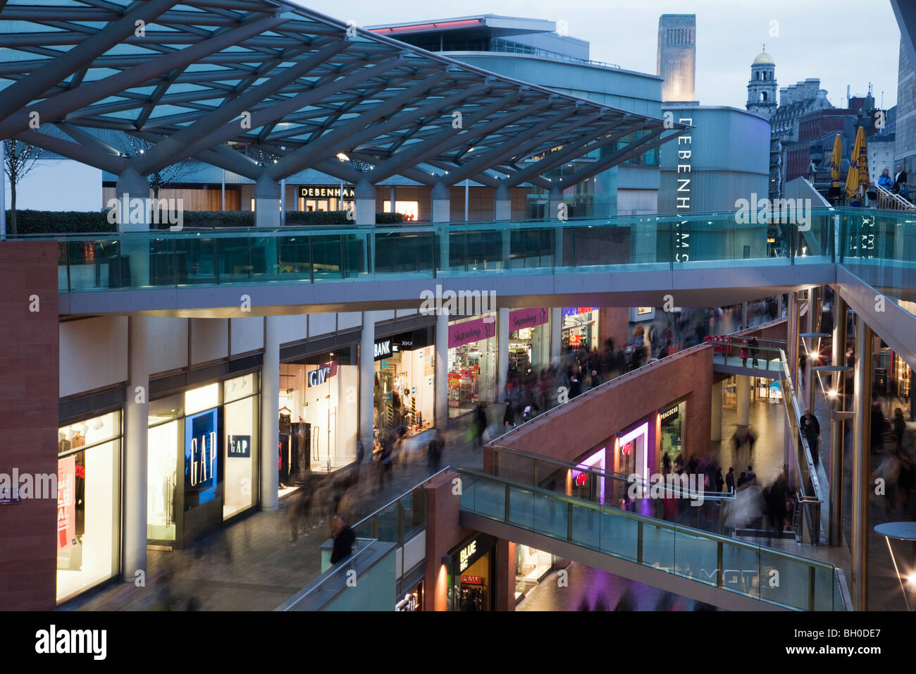 Liverpool, Merseyside, England, UK, Europe. Shops in Liverpool One
