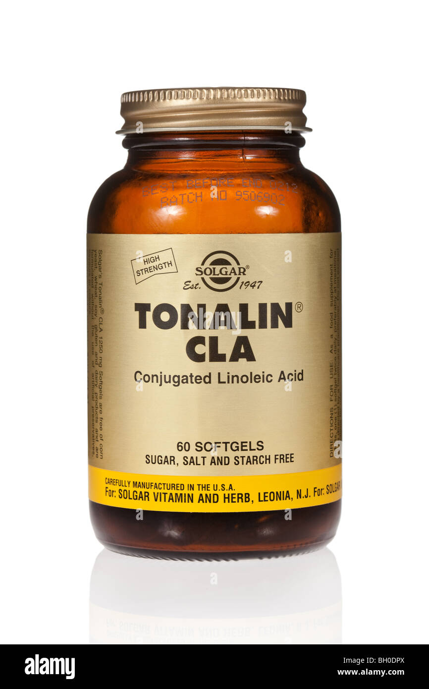 CLA (Conjugated Linoleic Acid) from Tonalin, a diet supplement for weight loss (fat burner) Stock Photo