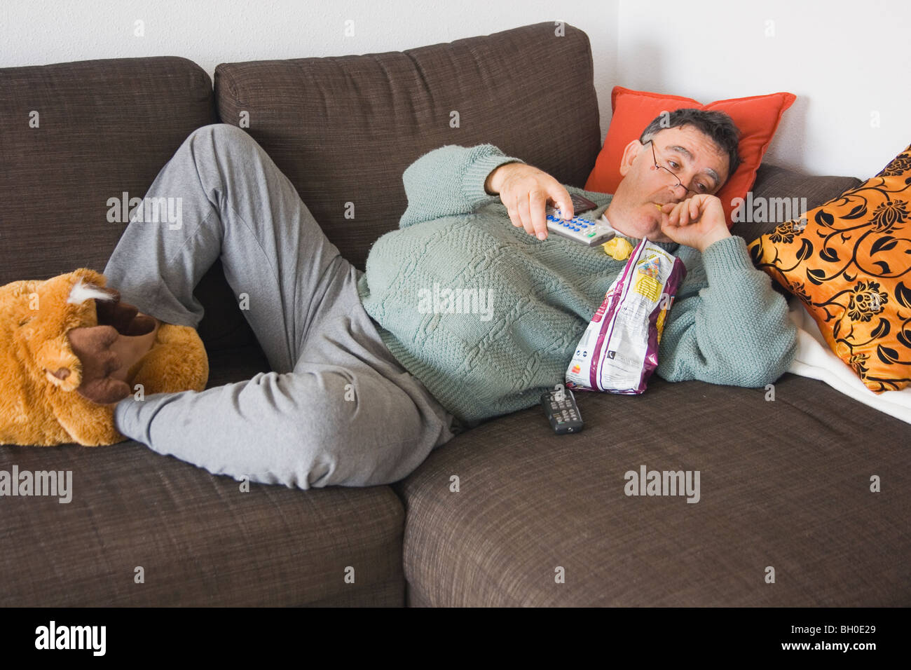 Couch potato Stock Photo