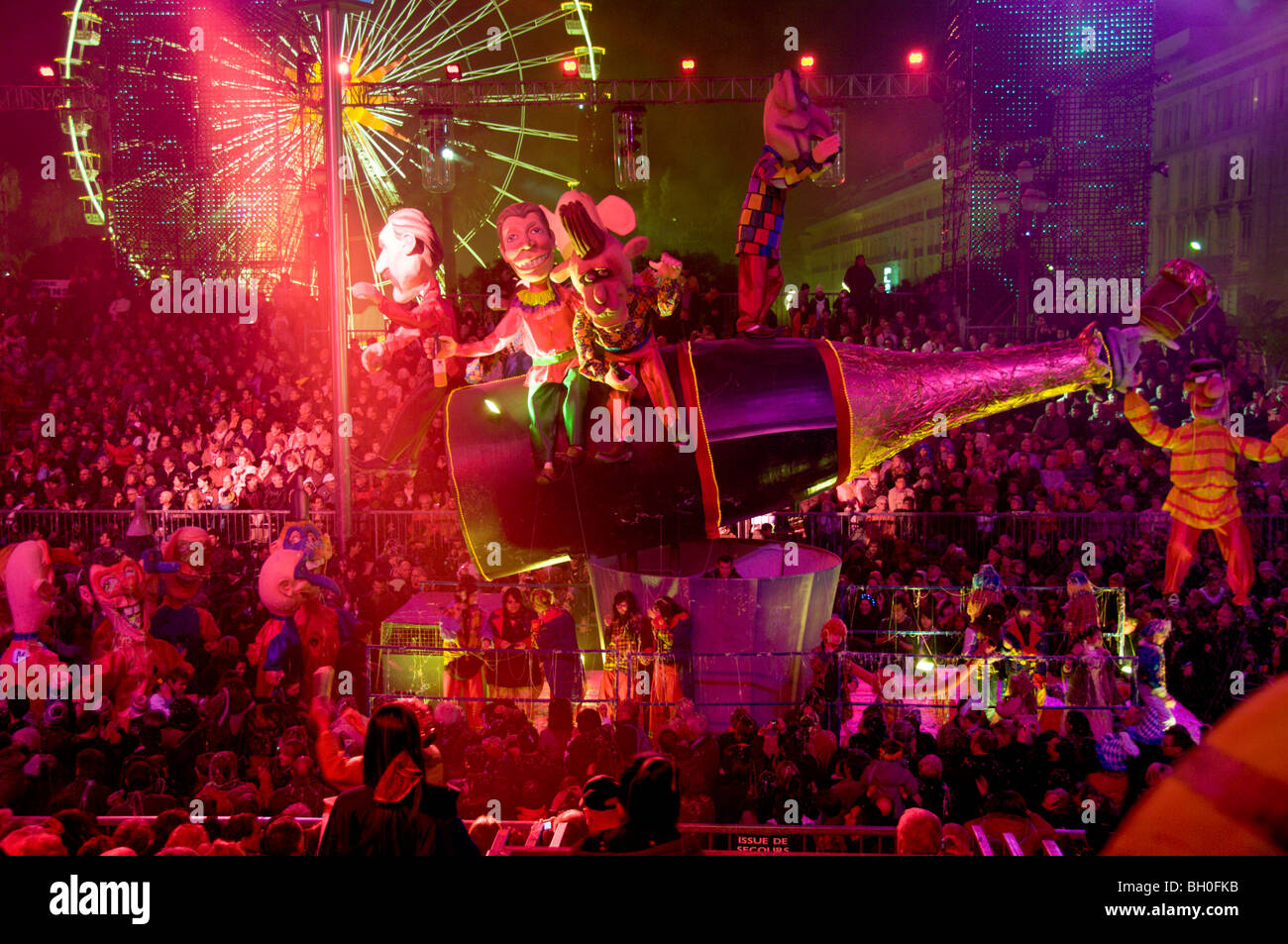 Nice, France, Public Events, Carnival Parade, Crowd Celebrating at