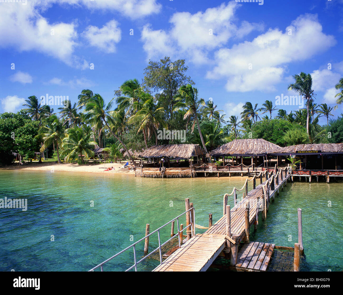 Landing jetty, Pangaimotu Island, Tongatapu, Kingdom of Tonga Stock Photo