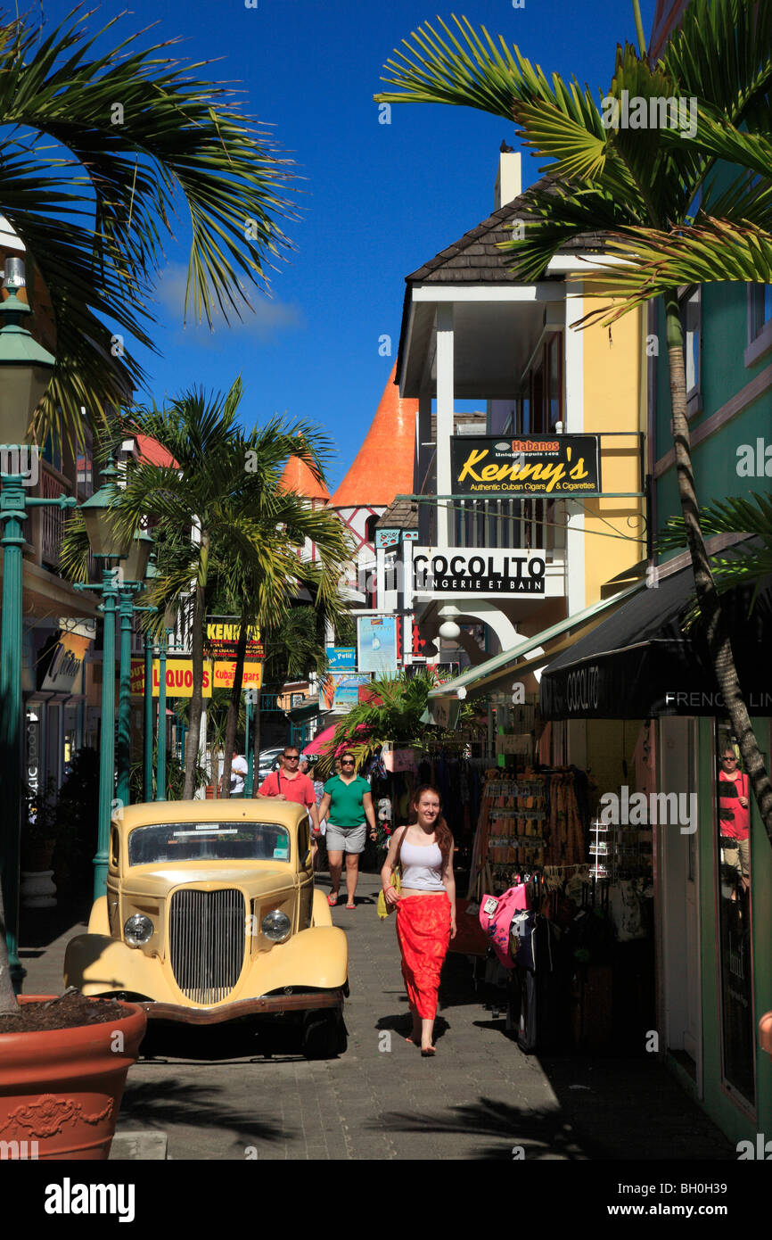 Shopping Market at Philipsburg, St.Maarten Caribbean Stock Photo