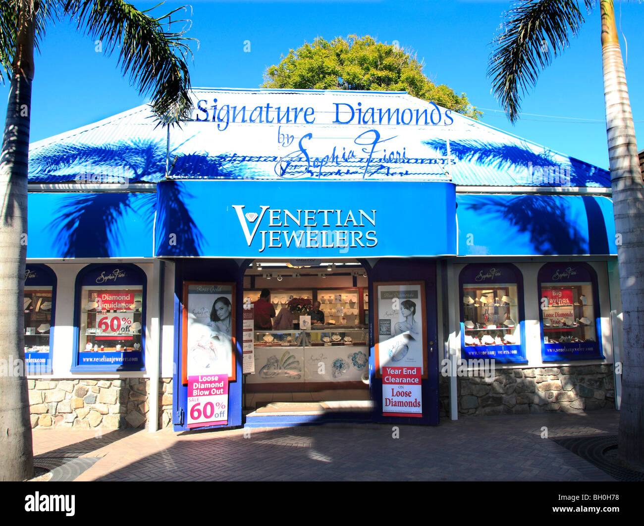Diamond and Jewelry store in Philipsburg St.Maarten Caribbean Stock Photo