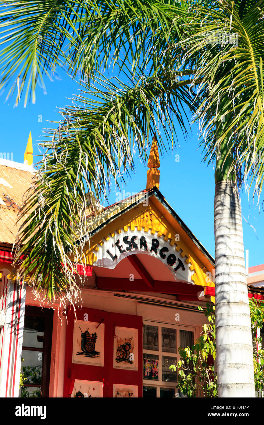 Colourful Restaurant in Philipsburg St.Maarten Caribbean Stock Photo