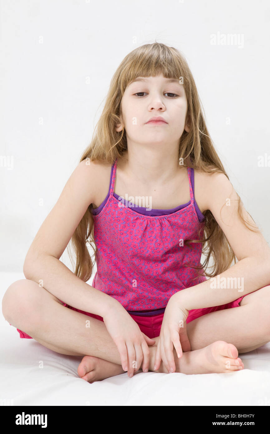 little cute girl doing yoga Stock Photo - Alamy