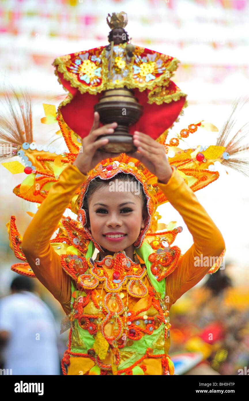 Sinulog Queen in Cebu City Philippines Stock Photo