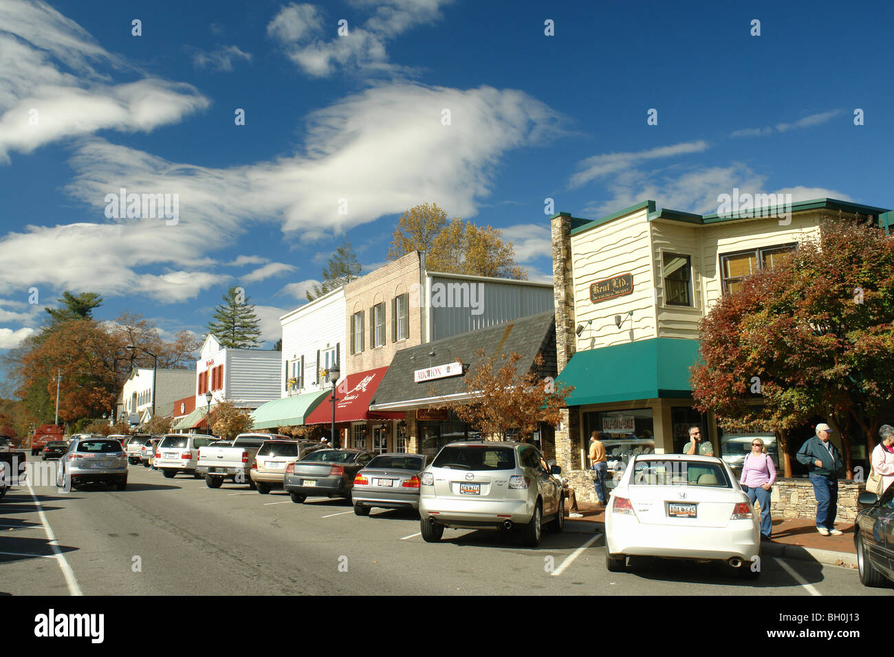 Highlands, NC, North Carolina, downtown, autumn Stock Photo