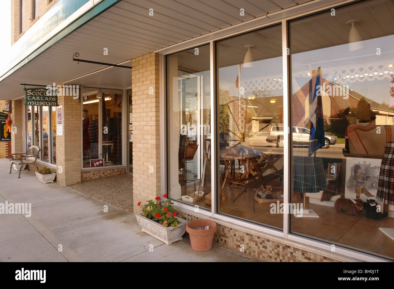 Franklin, NC, North Carolina, downtown, Scottish Tartans Museum Stock