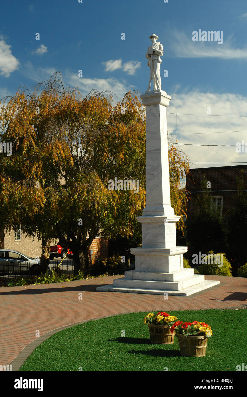 Franklin, NC, North Carolina, downtown, Confederate Army Memorial Stock