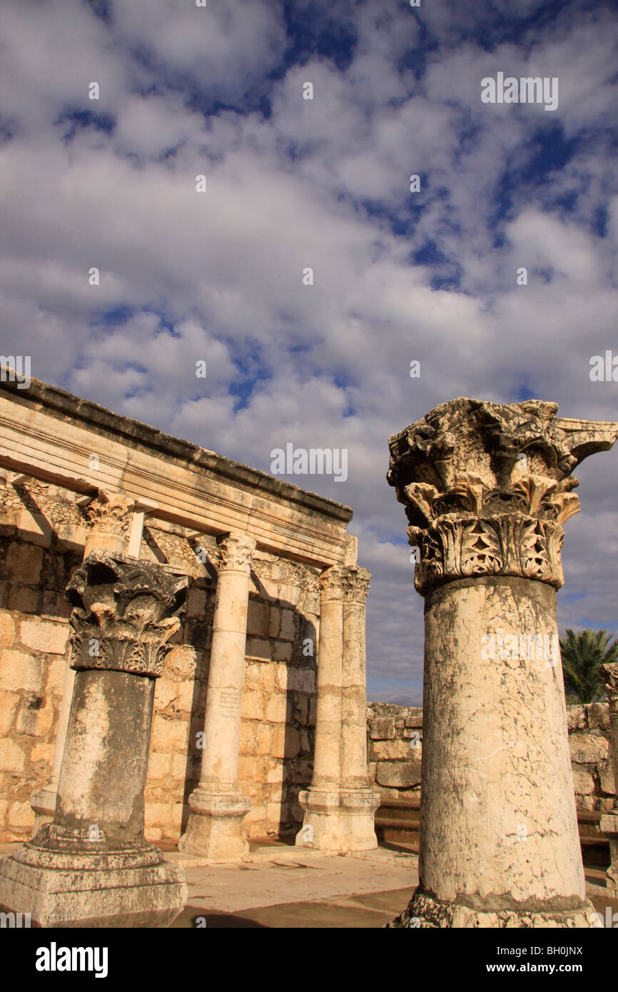 Israel, Sea of Galilee, the ancient Synagogue in Capernaum Stock Photo ...