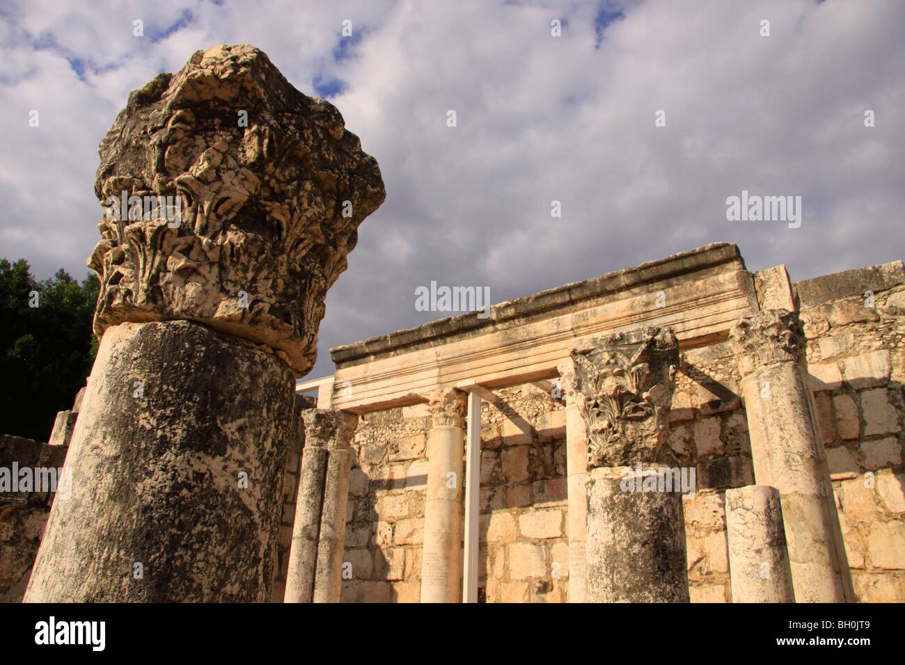 Israel, Sea of Galilee, the ancient Synagogue in Capernaum Stock Photo ...