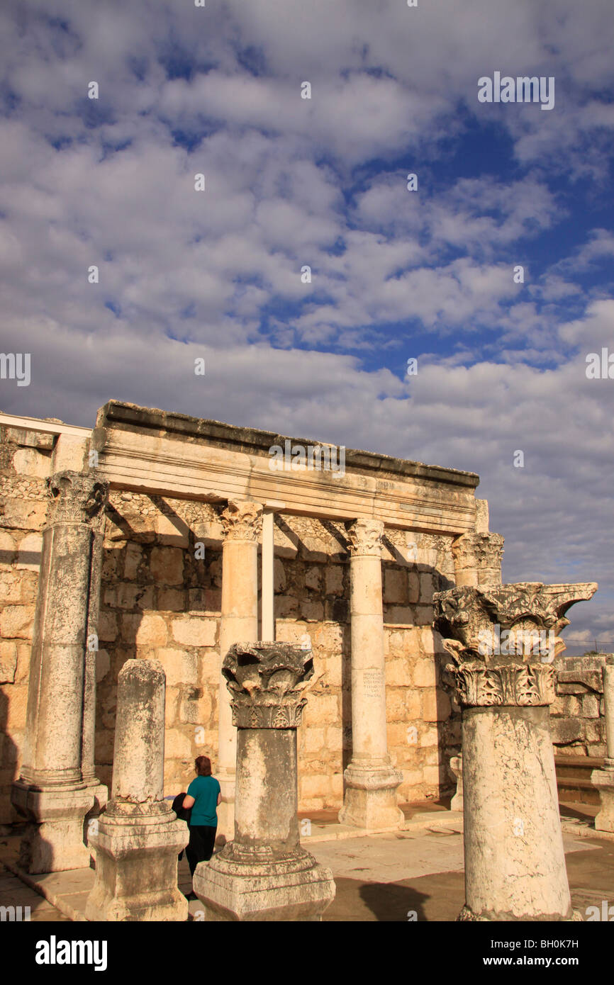 Israel, Sea of Galilee, the ancient Synagogue in Capernaum Stock Photo ...