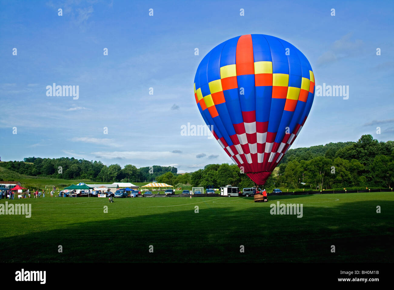 Air Balloon Festival with tethered Balloon for visitors Stock Photo Alamy