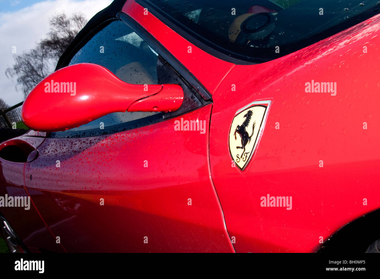 Ferrari Spider Side Stock Photo