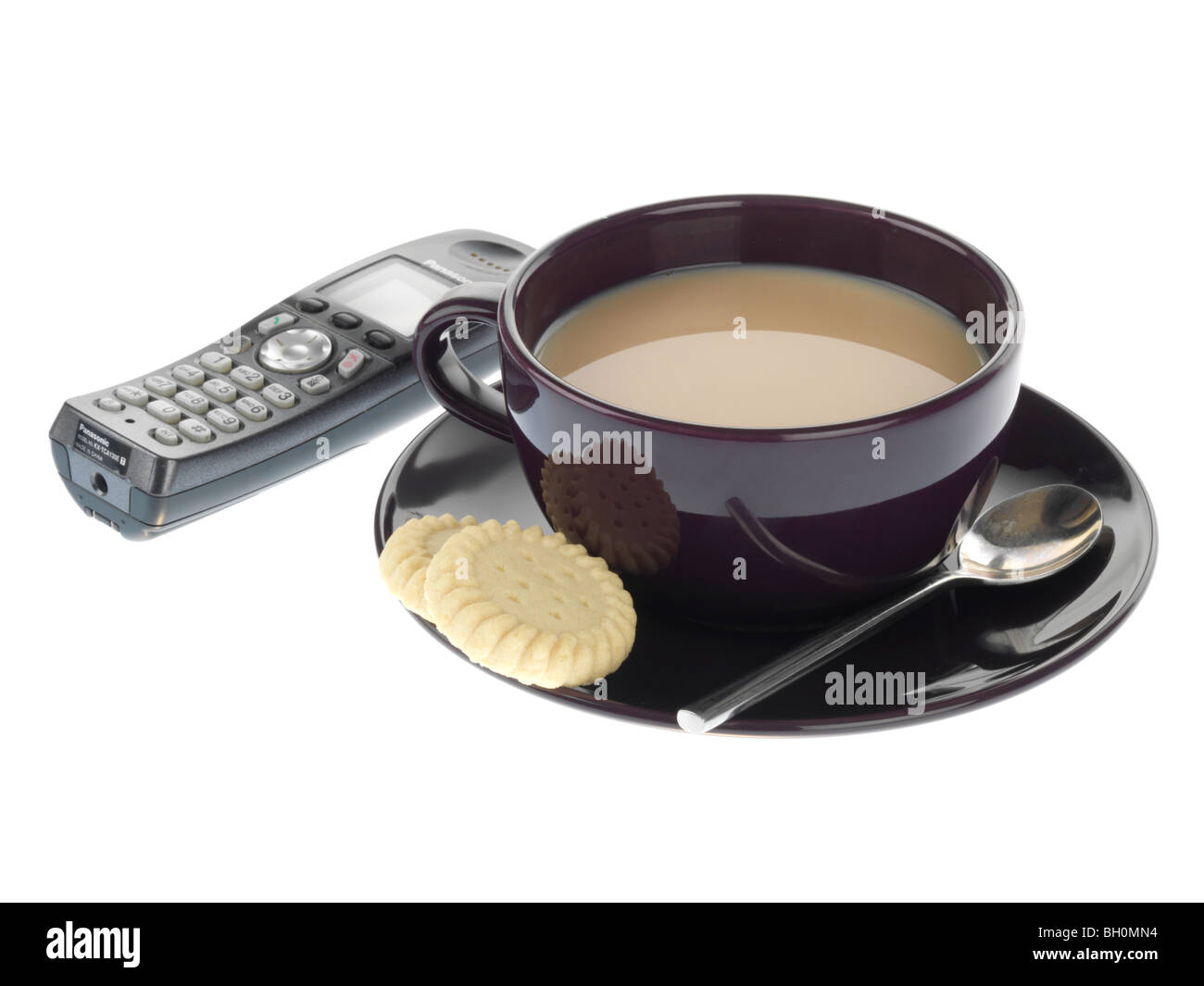 Cup of Tea with Biscuits Stock Photo