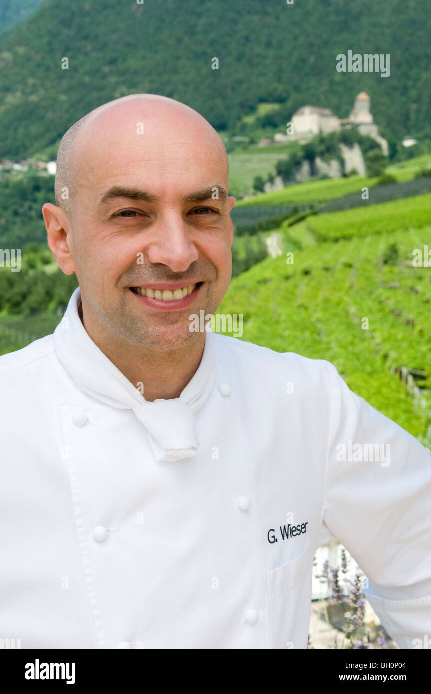Gerhard Wieser, chef in restaurant Trenkerstube, Hotel Castel, Dorf Tirol near Meran, South Tyrol, Italy Stock Photo