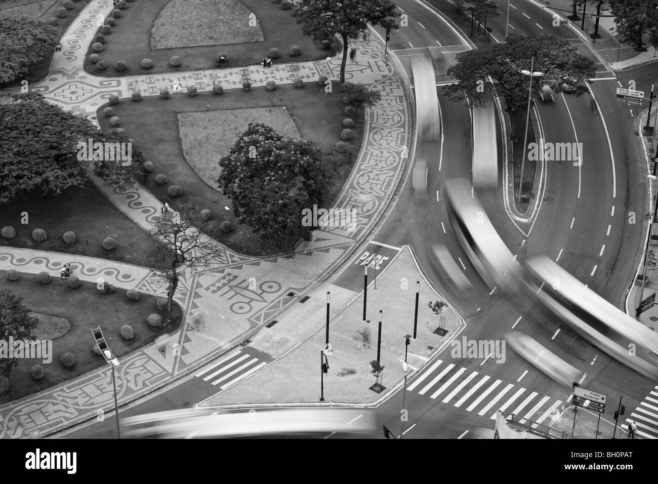 Aerial view of Raul Soares Square, in Belo Horizonte downtown, Minas Gerais, Brazil. Stock Photo