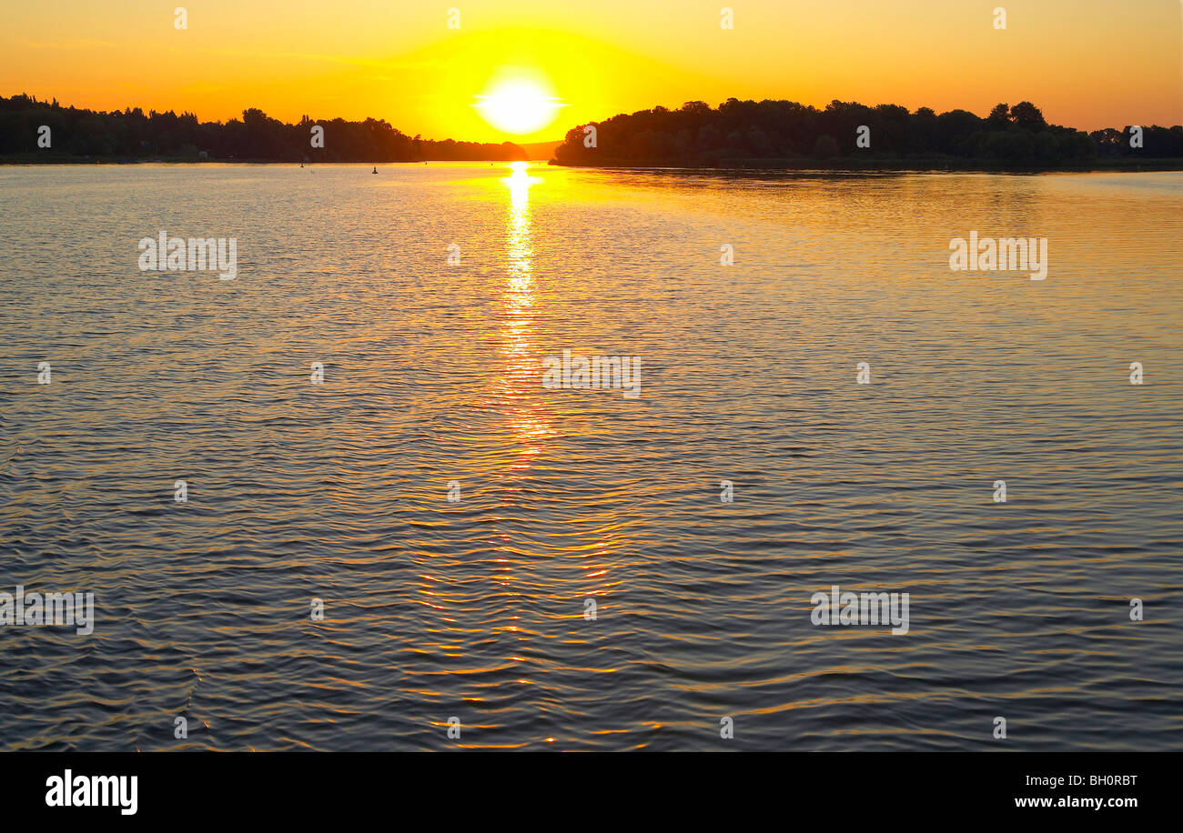 sunrise at the  Wannsee (Havel), Brandenburg, Germany, Europe Stock Photo