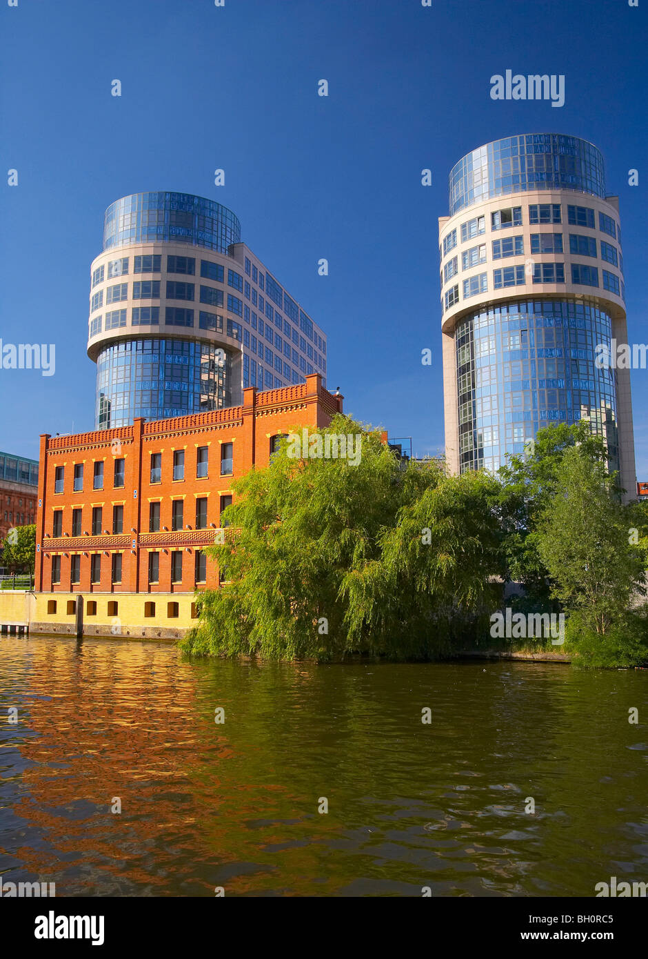 with the houseboat through Berlin Tiergarten, Ministry of the Interior, Spree, Brandenburg, Germany, Europe Stock Photo