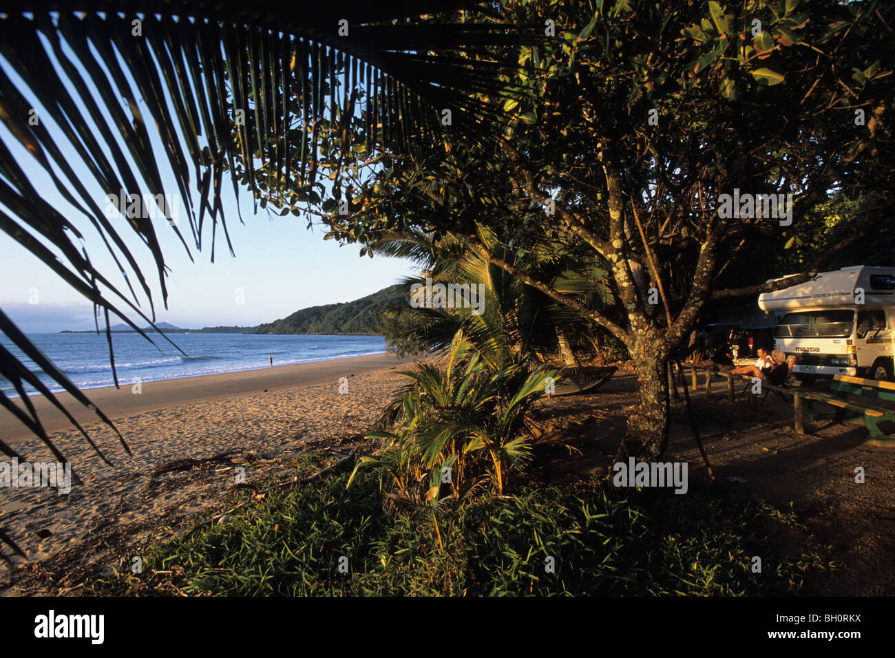 Bingil Bay camping site, near Mission Beach, Queensland, Australia Stock Photo Alamy