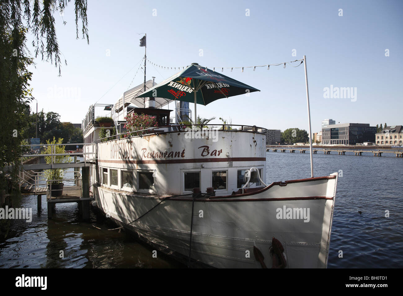 Berlin Spree Restaurant Ship Stock Photo