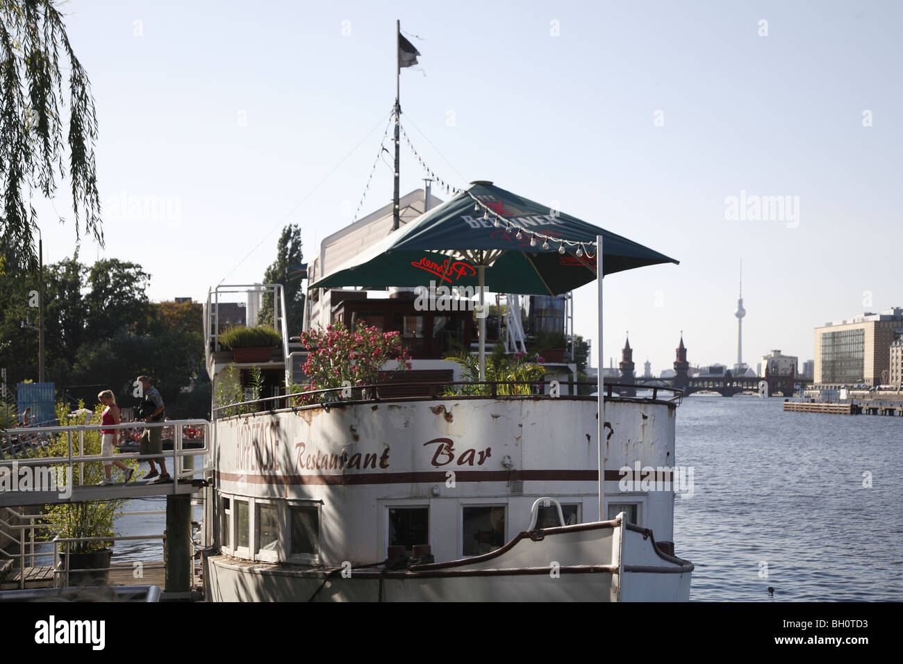Berlin Spree Restaurant Ship Stock Photo