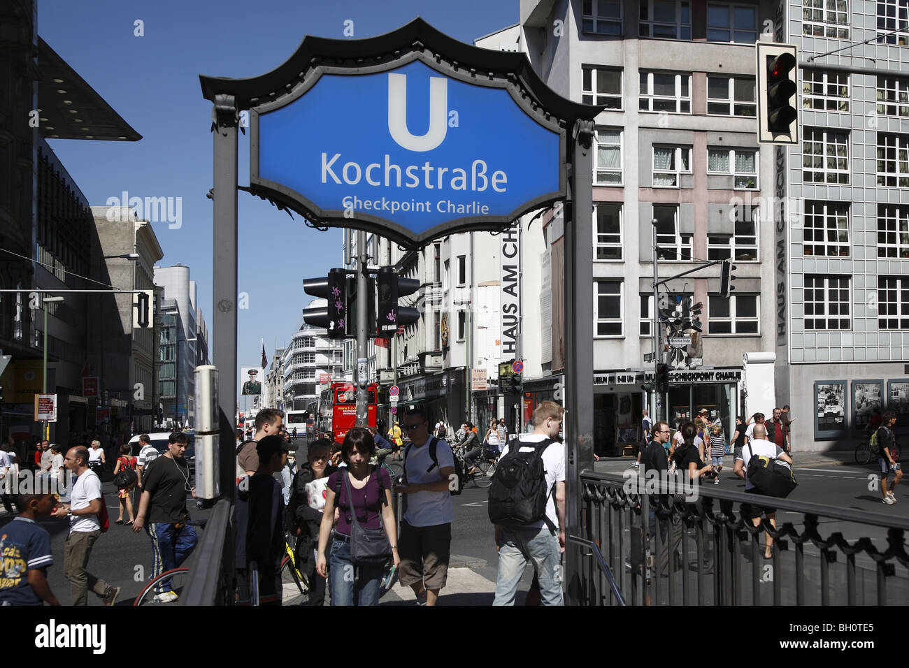 Berlin Friedrichstasse Kochstrasse Stock Photo