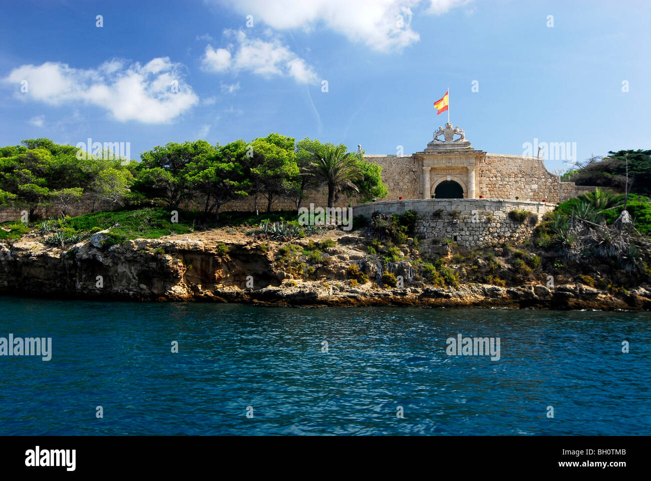 Es Castell, Illa del Llatzaret, Port de Mao, Port Mahon, Minorca, Balearic Islands, Spain Stock Photo