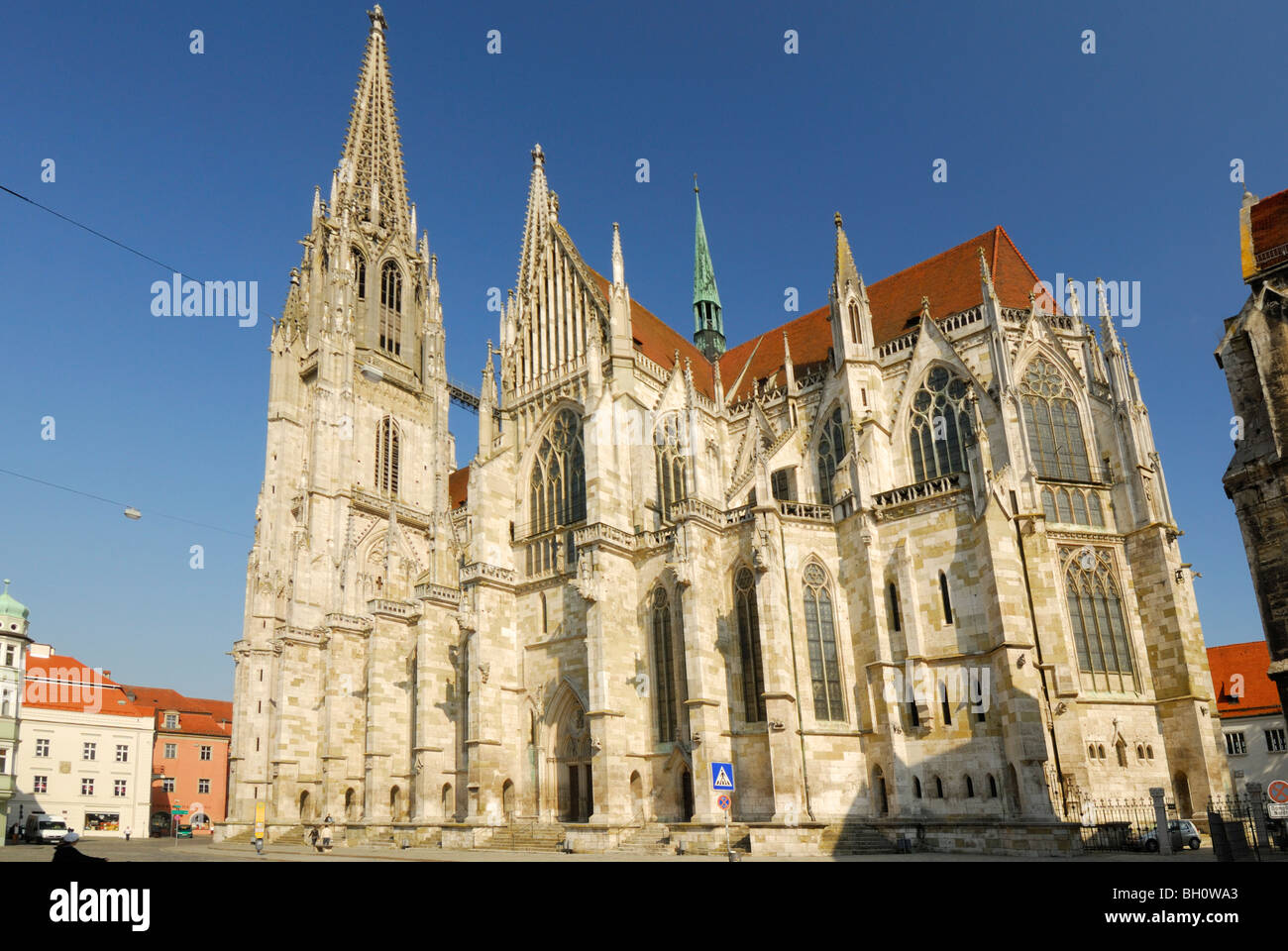 Regensburg cathedral, Regensburg, Upper Palatinate, Bavaria, Germany Stock Photo