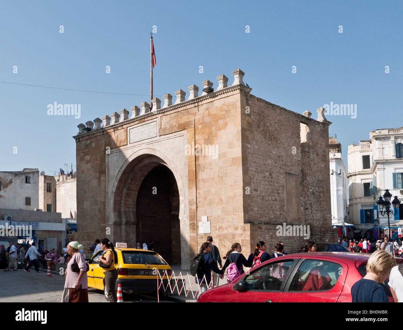Sea or French Gate entrance to Medina Souk Stock Photo