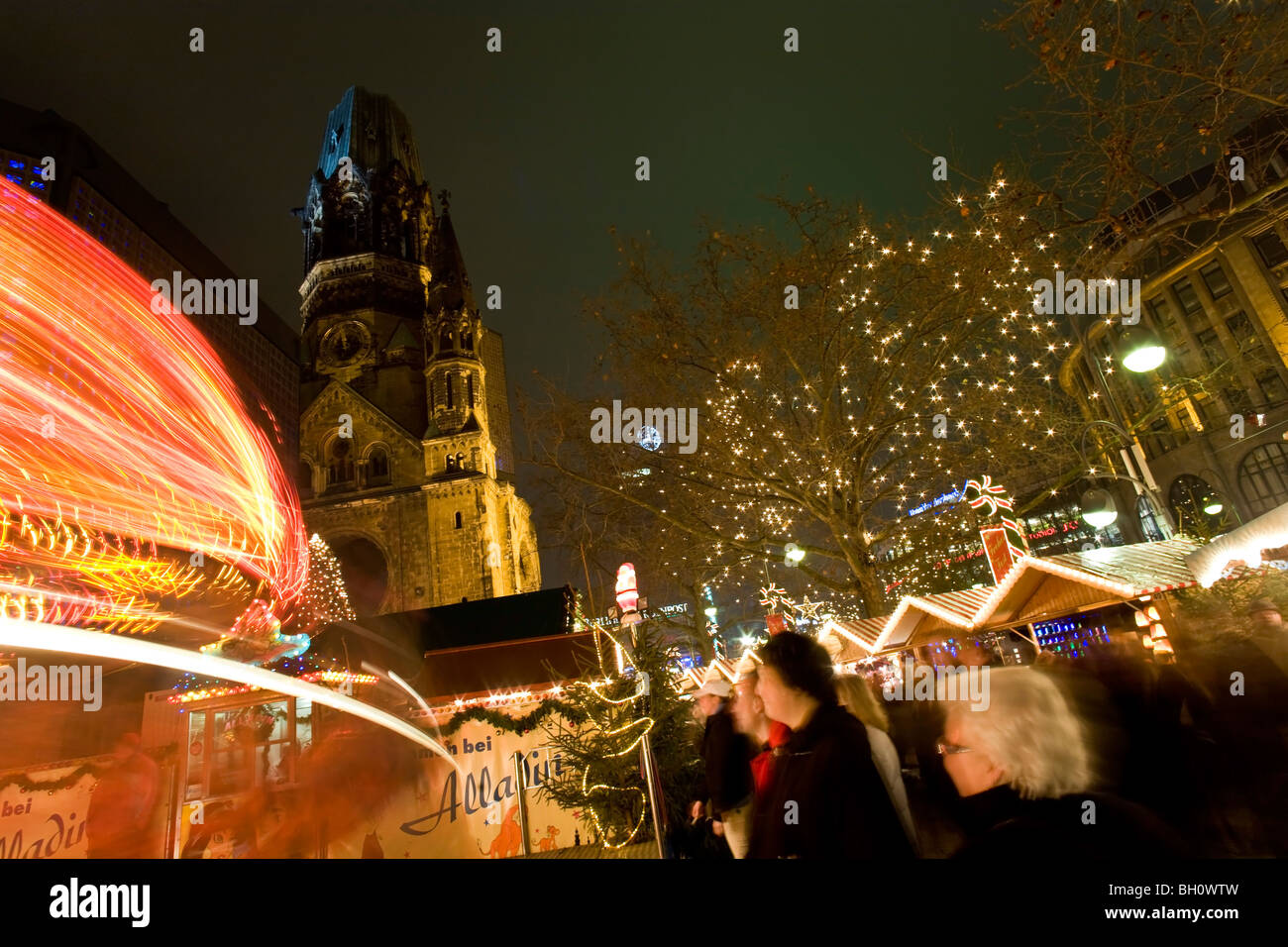 Ku'damm Christmas market, Breitscheidplatz, Berlin, Germany Stock Photo