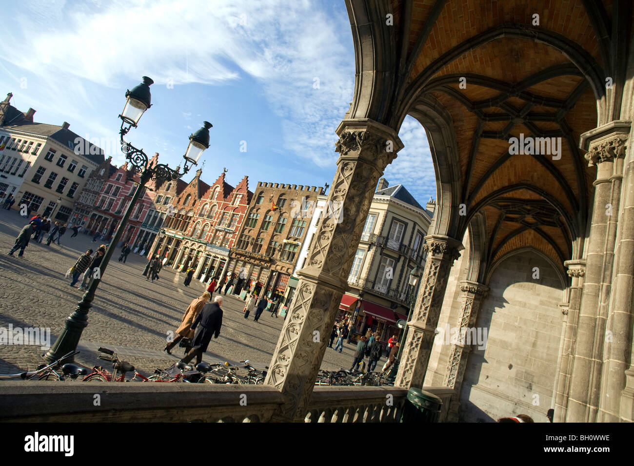 Provincial Goverment Palace, Market square, Bruges, Belgium Stock Photo