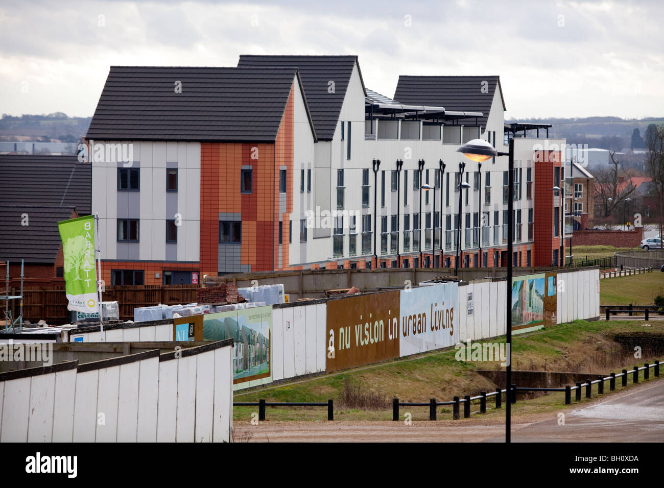 A new housing estate in Northampton, UK Stock Photo