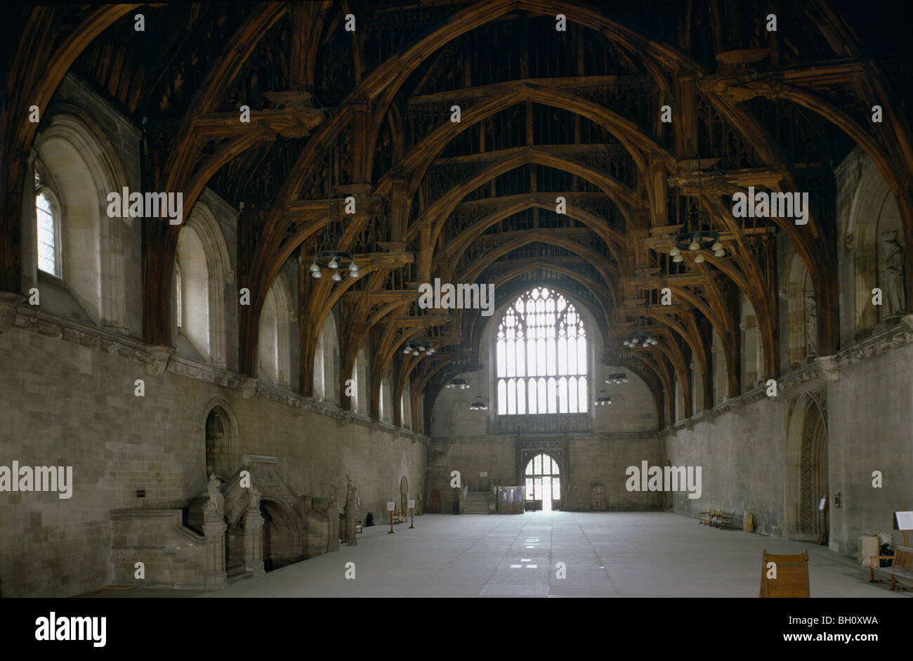 Westminster Hall London England with Hammerbeam Roof Stock Photo