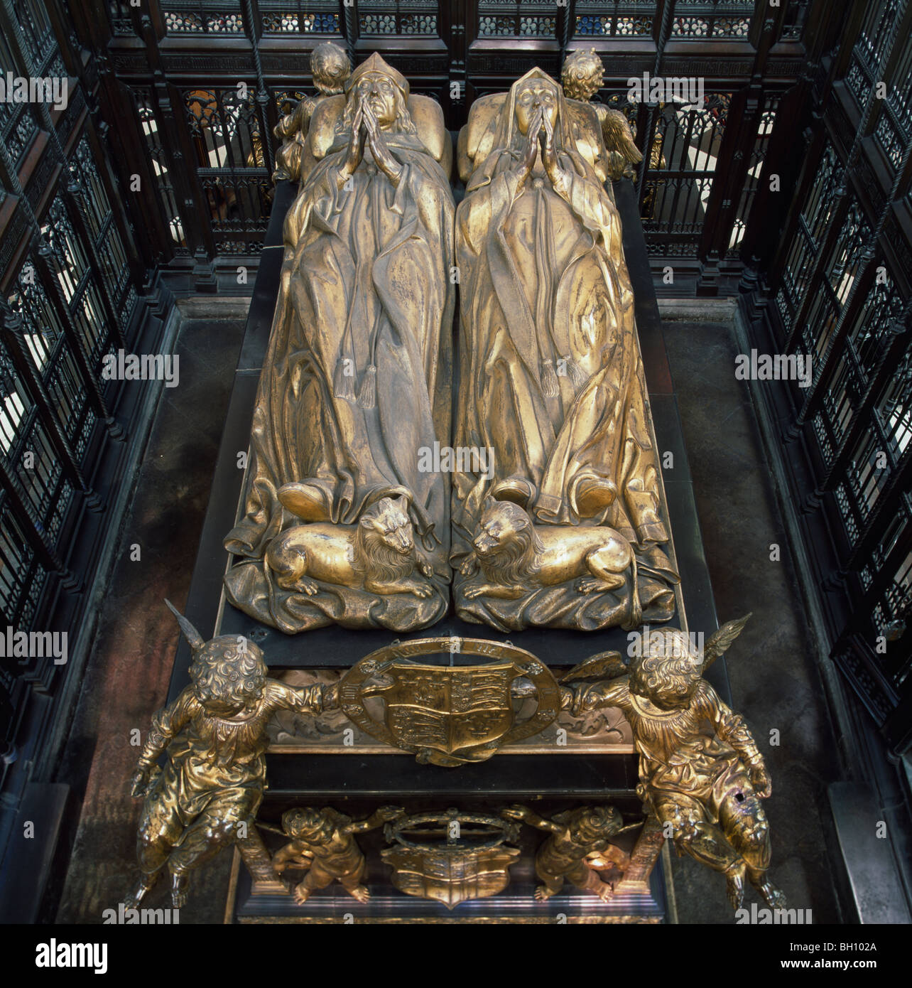 Henry VII & Elizabeth of York monument Westminster Abbey, London England Stock Photo