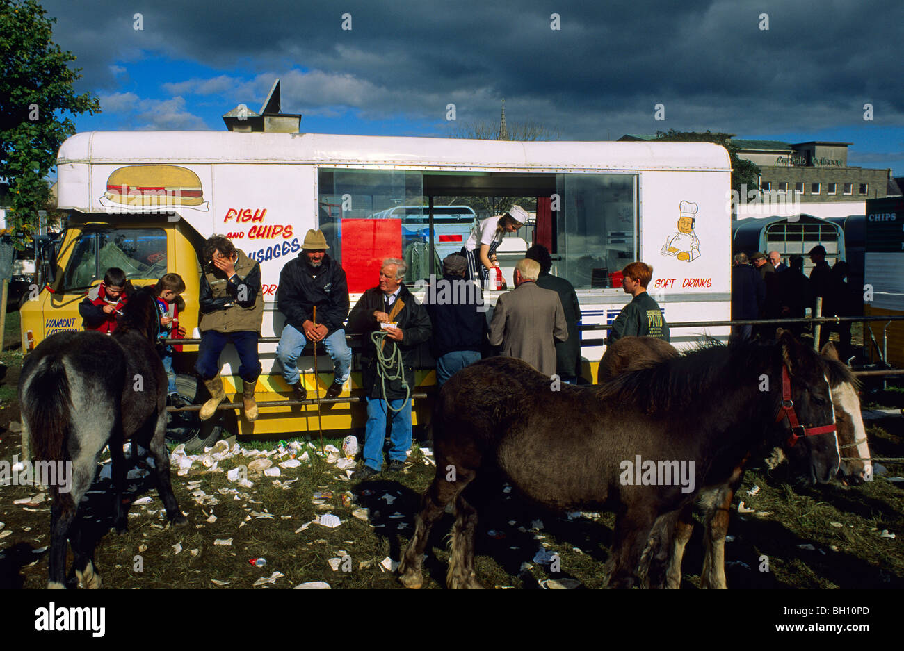 Fish 'n' Chip shop at the traditional horse fair, Ballinasloe, Ireland