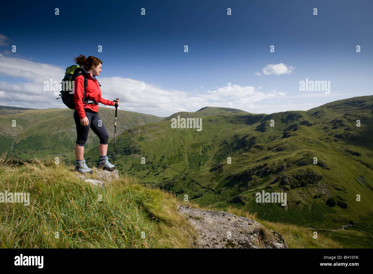 Hiker in the English Lake District Stock Photo