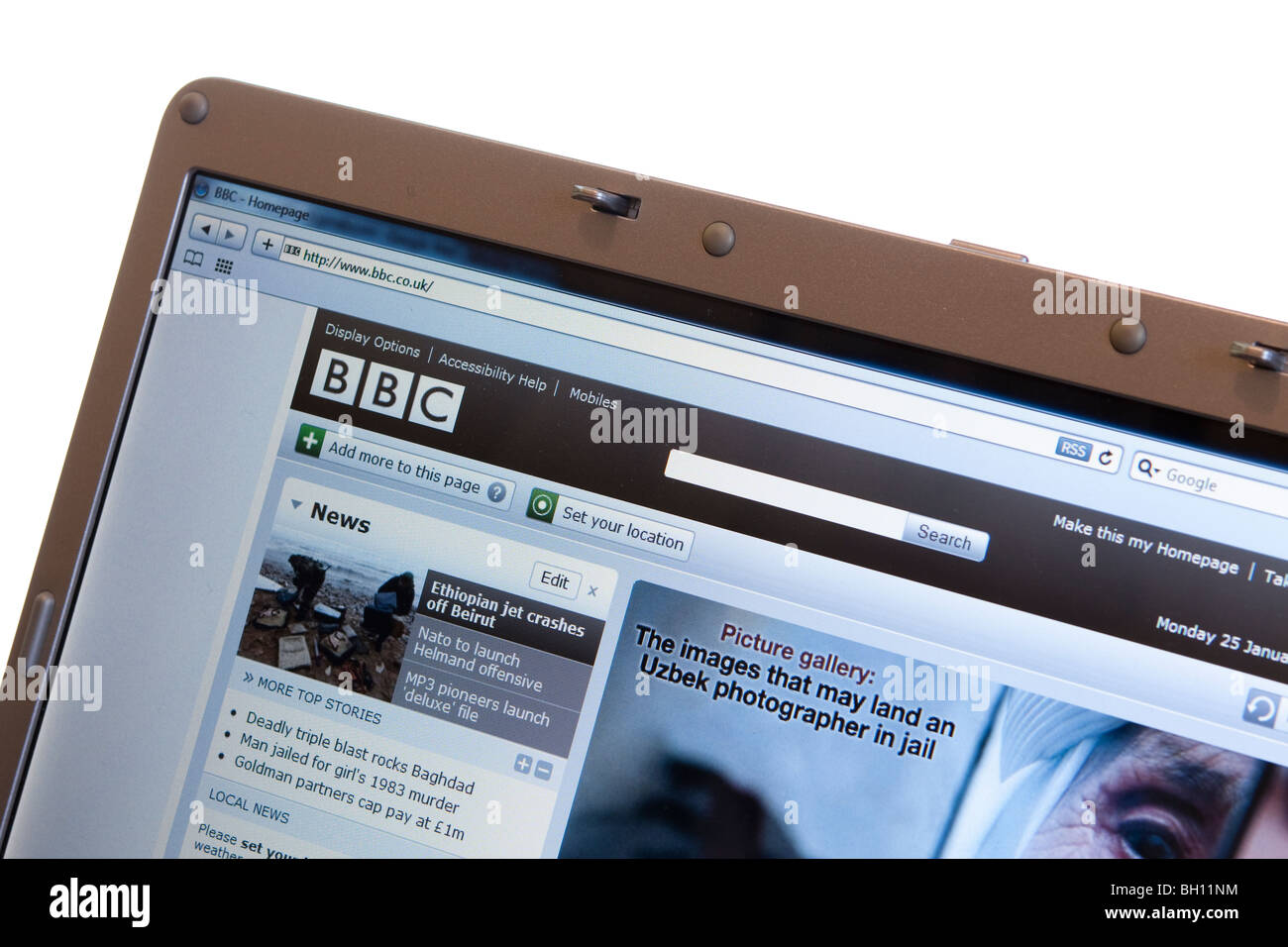 BBC website on modern laptop screen Stock Photo