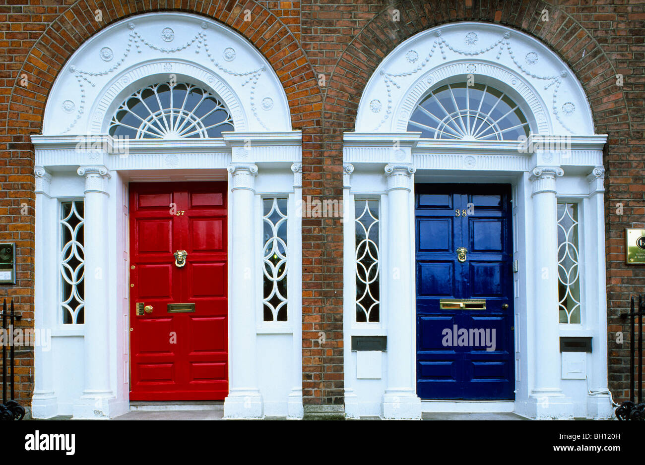 Colourful front doors, Merrion Square, Dublin, Ireland, Europe Stock ... Colourful front doors, Merrion Square, Dublin, Ireland, Europe Stock ...