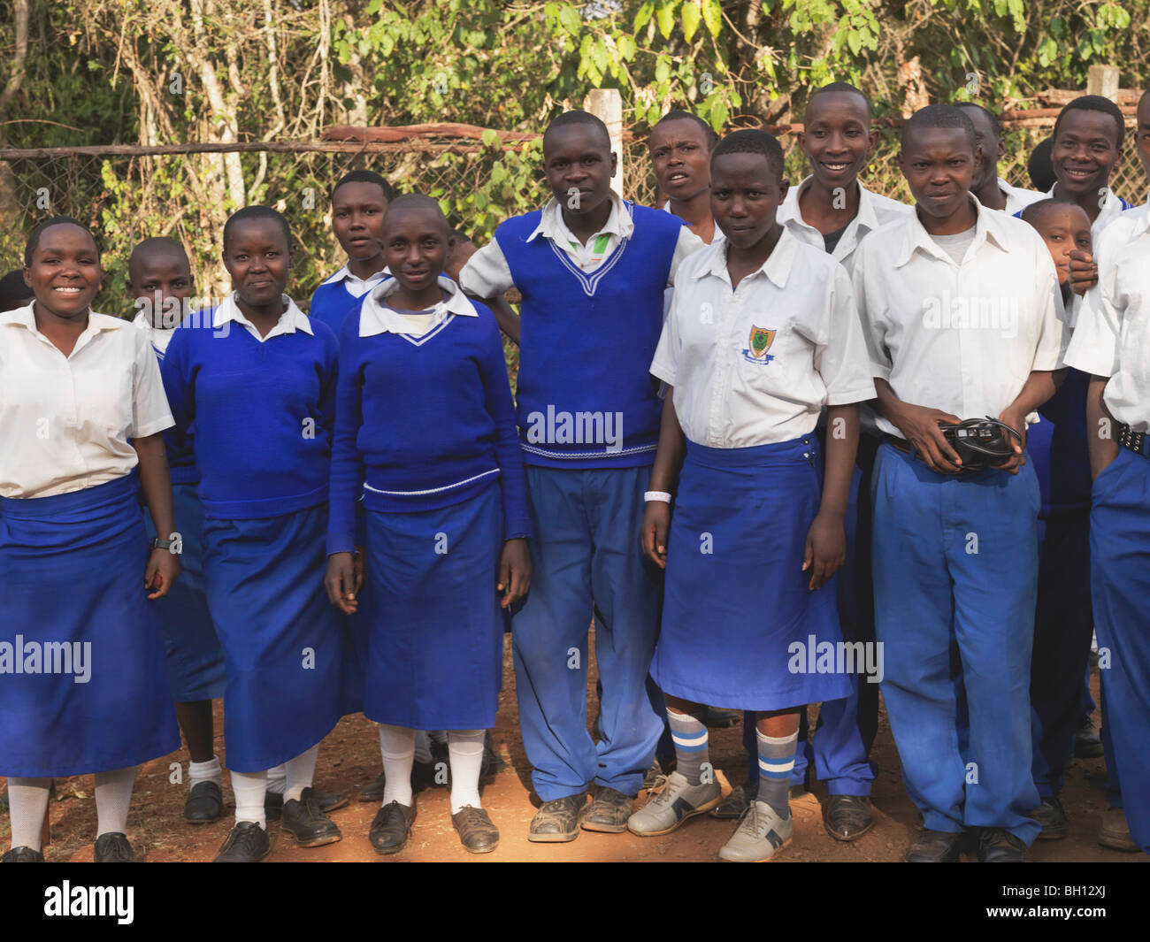 Students in uniform, Kenya, Africa Stock Photo Alamy