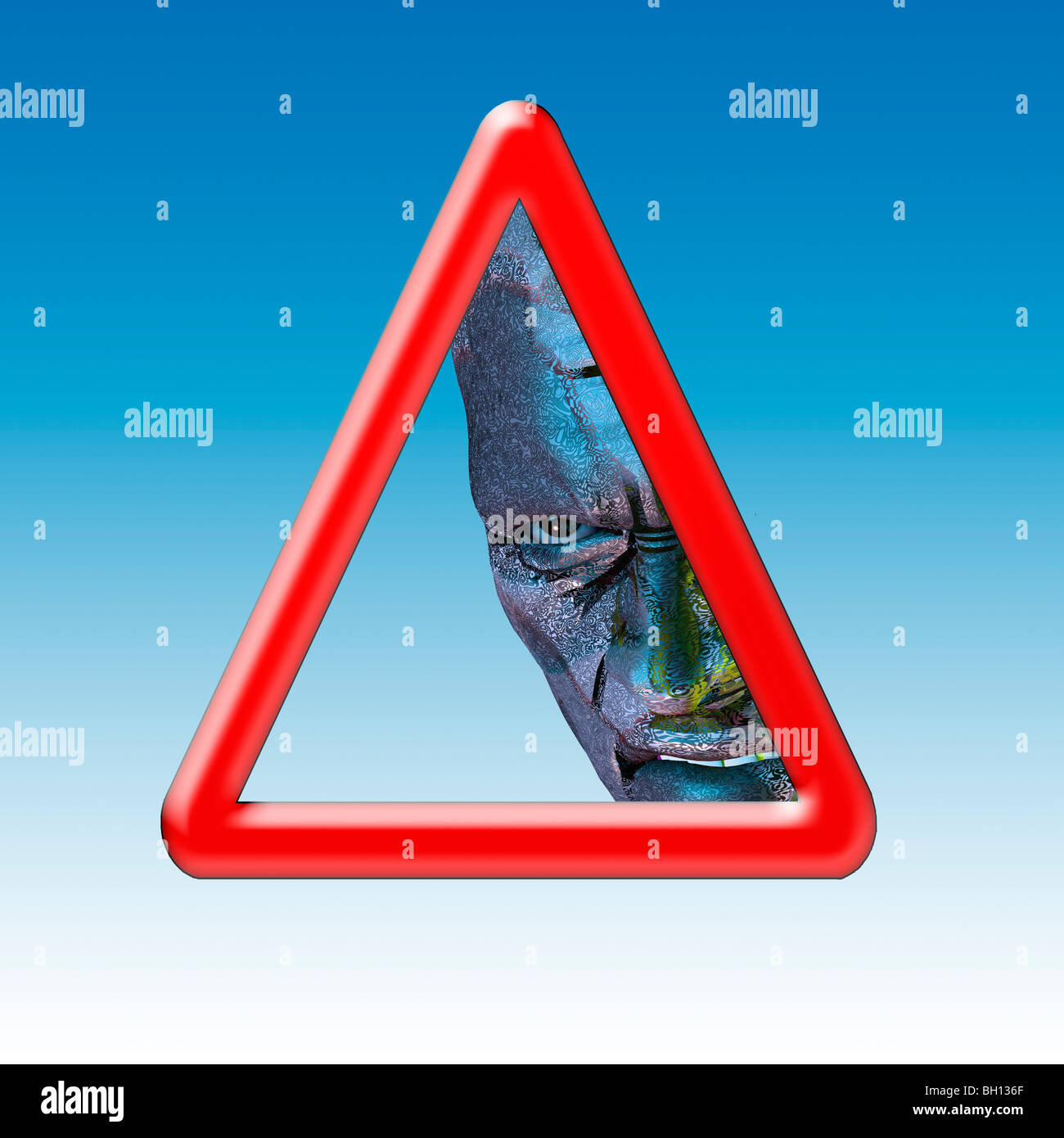 Warning Angry Man! Graphical representation using Road Warning Sign ...