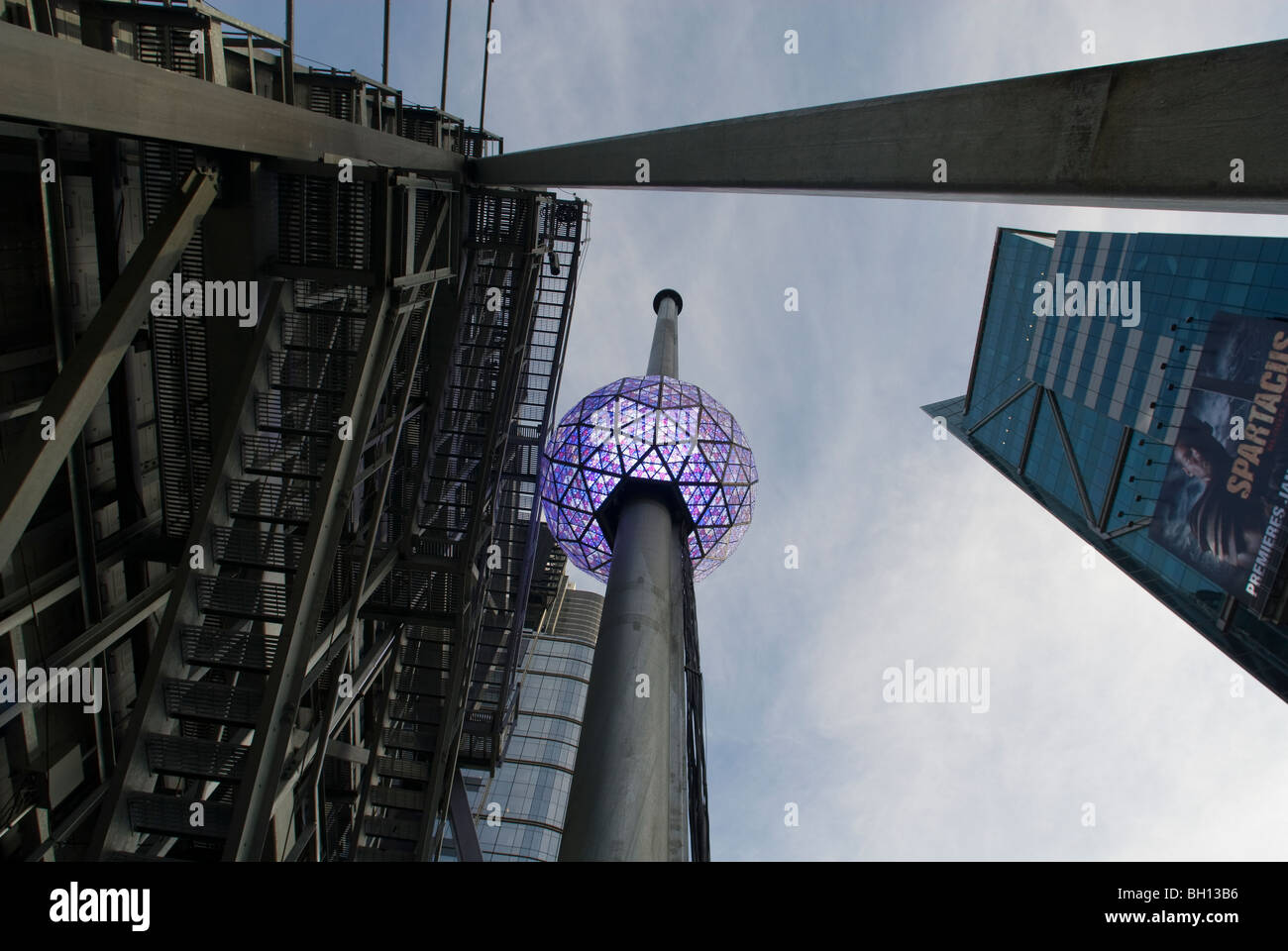 The New Year's Eve Ball on the roof of One Times Square in New York Stock Photo