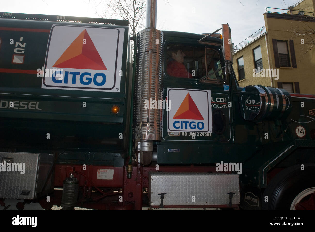 First delivery of heating oil for the 2010 winter to an apartment building in the Harlem neighborhood of New York Stock Photo