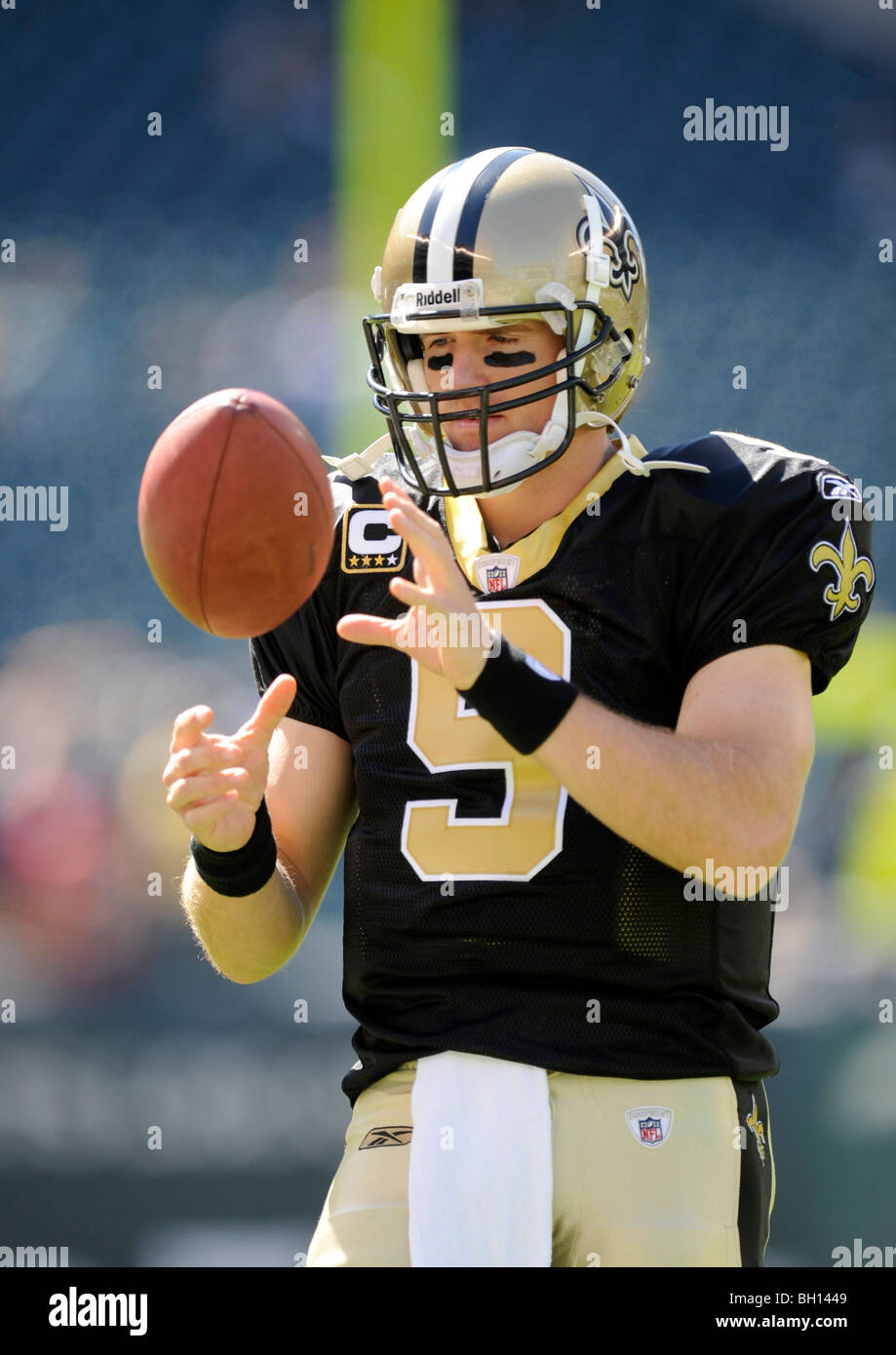 Drew Brees #9 of the New Orleans Saints Stock Photo